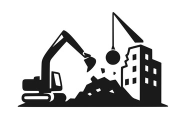 Logo déconstruction, démolition