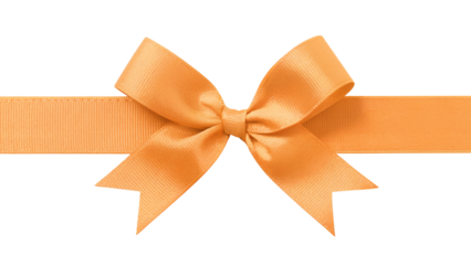elegant orange ribbon bow, perfect for gift wrapping and special occasions . Isolated on transparent background, png