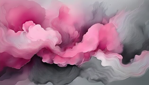 abstract ink cloud pink and grey