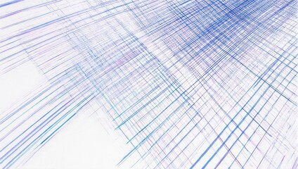 Abstract digital art piece featuring blue, purple, and white intersecting lines and strokes