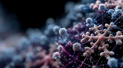 Digital network shaped like snowflakes with neon blue and purple lines, symbolizing winter connectivity.