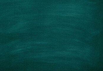 Close up of a green chalkboard texture with subtle chalk dust, grooves, and faint scuffs, ideal as a versatile background for education, presentations, and design concepts