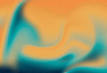 Abstract color composition with swirling orange and teal tones and a soft grainy texture, creating a warm yet cool mood for modern design projects and versatile visual backdrops