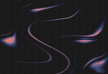 Abstract neon curved lines glide across a dark textured background evoking motion energy and futuristic ambience ideal for technology, design, digital art, and creative branding