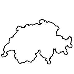 an outline border map of switzerland highlighted. contour map vector illustration 
