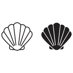 Two Seashell Icons: Outline and Solid Fill © Zulfa
