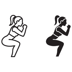 Woman Performing Squat Exercise Silhouette