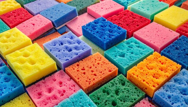 Colorful Sponges - A Variety of Cleaning and Crafting Tools. - Powered by Adobe