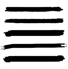 Set of black brush paint scratches 