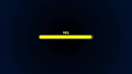 Progress loading bar animation on a transparent background in 4k, progress bar animation from 0% to 100%, Loading bar animated with alpha channel.	