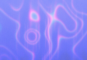 Abstract neon purple and pink shapes with soft grain texture and swirling curves, featuring rings and luminous lines, a digital background for creative projects and tech designs