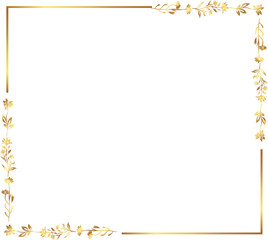 frame with leaves gold border Golden Border Warm Color Frame	
