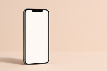 Smartphone with White Screen on Minimal Surface