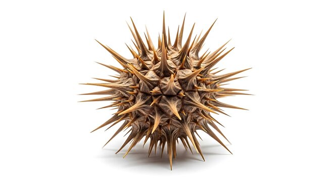 Spiky seed pod on white background - Powered by Adobe
