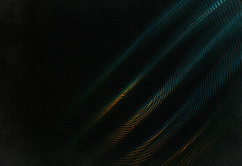 Abstract dark background with flowing neon light trails in teal and orange sweeping across a texture, conveying motion, energy, and a futuristic digital ambience for design