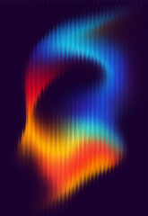 Abstract neon rainbow gradient ribbon of light swirling across a dark background, a dynamic soft-focus digital art texture suitable for modern design projects and marketing visuals