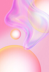 Vibrant abstract pink-purple background with shapes and spheres, a modern artistic texture ideal for branding, marketing, technology visuals, and creative design