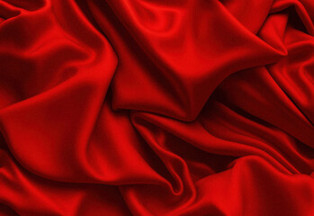 Luxurious red velvet fabric close up with rich texture, soft folds, and dramatic lighting, perfect for fashion backdrops, interior decor accents, upscale photography backgrounds