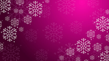 Doodle christmas snow outline seamless pattern adorning a bright pink repeating background