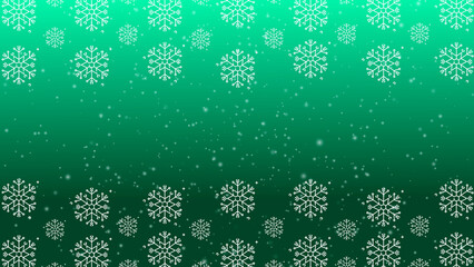 Doodle christmas snow outline seamless pattern with particles adorning a bright green repeating background.