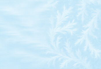 Fototapeta premium Abstract cool blue frost texture with delicate ice crystal patterns creating a tranquil winter background ideal for graphic design, banners, websites, branding
