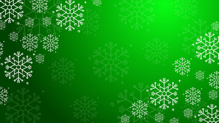 Doodle christmas snow outline seamless pattern adorning a bright green repeating background.
