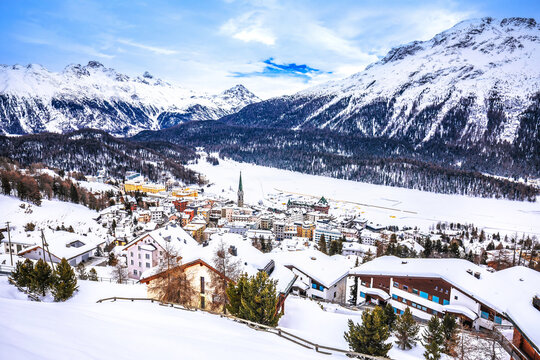 Moritz/City Street メロハー St Moritz City Town Village Images