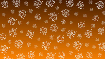 Doodle christmas snow outline seamless pattern adorning a bright orange repeating background