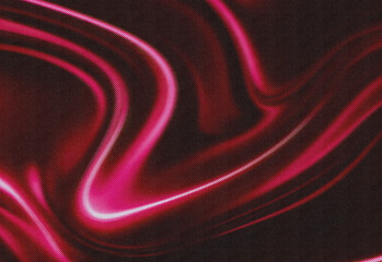 Obraz premium Abstract neon pink light trails forming flowing curves on a dark textured background, a futuristic digital art composition ideal for technology branding and creative storytelling