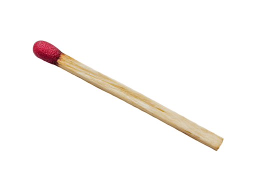 Single matchstick, red head, light brown stick