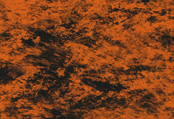 Close up of a rusted metal texture featuring bright orange and brown mottling, weathered surface details, gritty industrial aesthetic, and organic patterns evoking decay