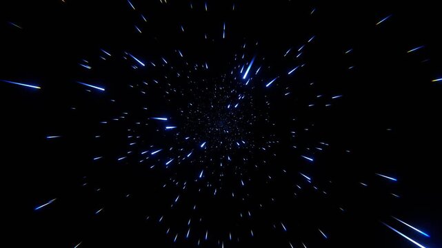 Blue Futuristic Hyperjump Interstellar Flight Background VJ Loop in 4K
