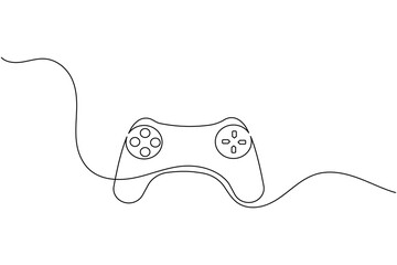 Obraz premium Continuous one line drawing of a game controller for gaming concept design
