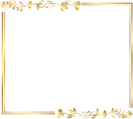 frame with leaves gold border Golden Border Warm Color Frame	
