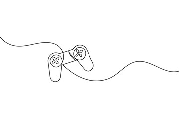 Obraz premium Continuous one line drawing of a game controller for gaming concept design