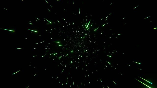 Green Futuristic Hyperjump Interstellar Flight Background VJ Loop in 4K