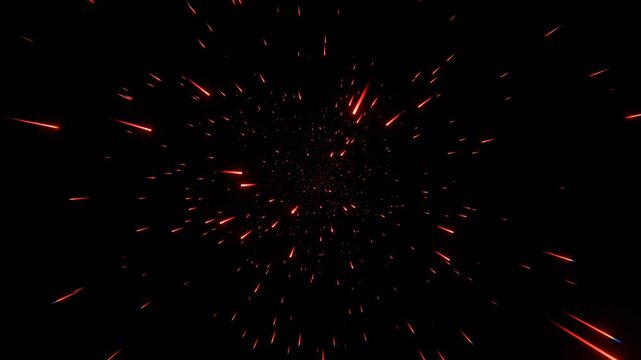 Red Futuristic Hyperjump Interstellar Flight Background VJ Loop in 4K