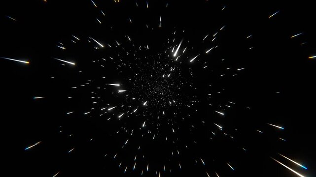 White Futuristic Hyperjump Interstellar Flight Background VJ Loop in 4K