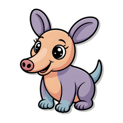 A cartoon aardvark illustration vector style