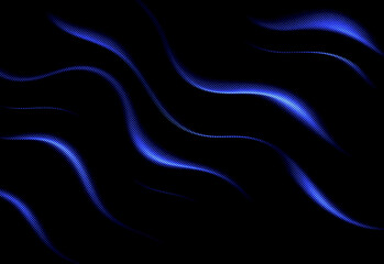 Abstract electric blue wave patterns flowing across a dark background, representing digital motion and futuristic energy, designed for technology branding, marketing visuals