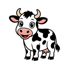 A cartoon cow illustration vector style
