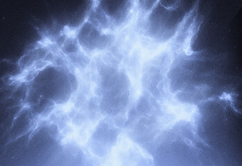 An ethereal blue nebula glides across a starry night sky, revealing cosmic wisps, luminous gas, and deep space texture ideal for science, education, and space themed projects