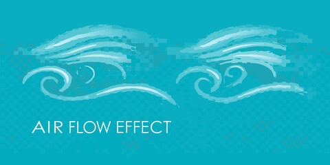 Abstract representation of air flow and wind currents with a textured background and text