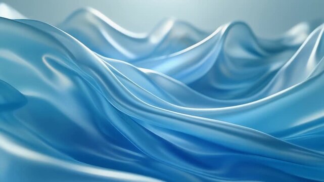 Ocean of Silk Dreams &ndash; A Serene 5-Second Cinematic Motion of Translucent Blue Fabric Flowing Like Ocean Waves, Captured in Dreamlike Light and Gentle Fluid Movement