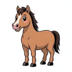 A cartoon horse illustration vector style