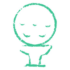 Hand drawn golf ball on tee  rough texture vibrant sketch vector illustration, grunge crayon doodle sport icon for leisure, game, club, course, or outdoor activity concept