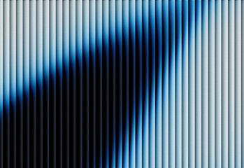 Fototapeta premium Abstract blue diagonal gradient with vertical corrugation textures and moody lighting, a modern decorative background with vibrant hues and subtle shadowlines.
