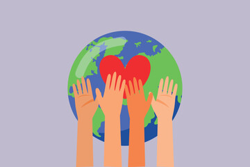 community concept with hands. community concept. colored flat vector illustration isolated