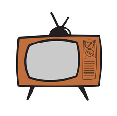 Vector illustration design of an old-fashioned TV costume image full of memories of its time, very suitable to be used as a painting