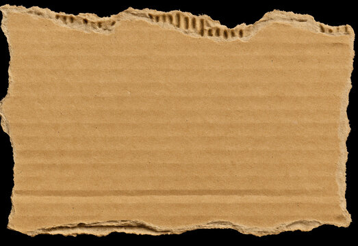 Close up of weathered brown cardboard with torn rugged edges and textured kraft paper surface, offering a versatile background for packaging design, printing, crafts, and layouts